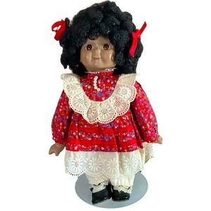 Vintage Victoria Ashlea Porcelain African American Black Doll Collectible Toy